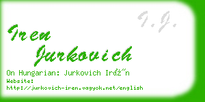 iren jurkovich business card